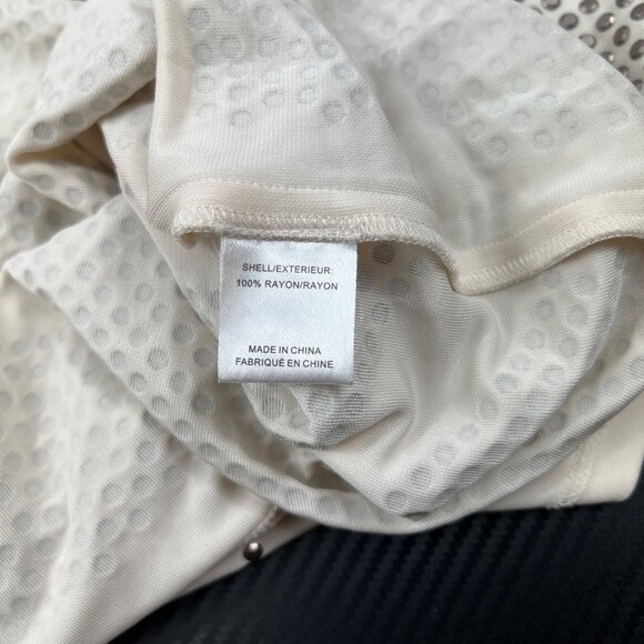 HAUTE HIPPIE Ivory Cream Metal Studded Sleeveless Midi Dress Bodycon Size Small - Picture 9 of 12